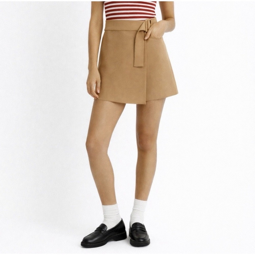 NWT Jason Wu Envelope A Line‎ Faux Wrap Mini Skirt XS Belted Academia MSRP $240